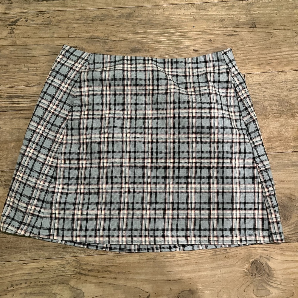 Urban Outfitters Plaid Women's Blue and White Skirt
